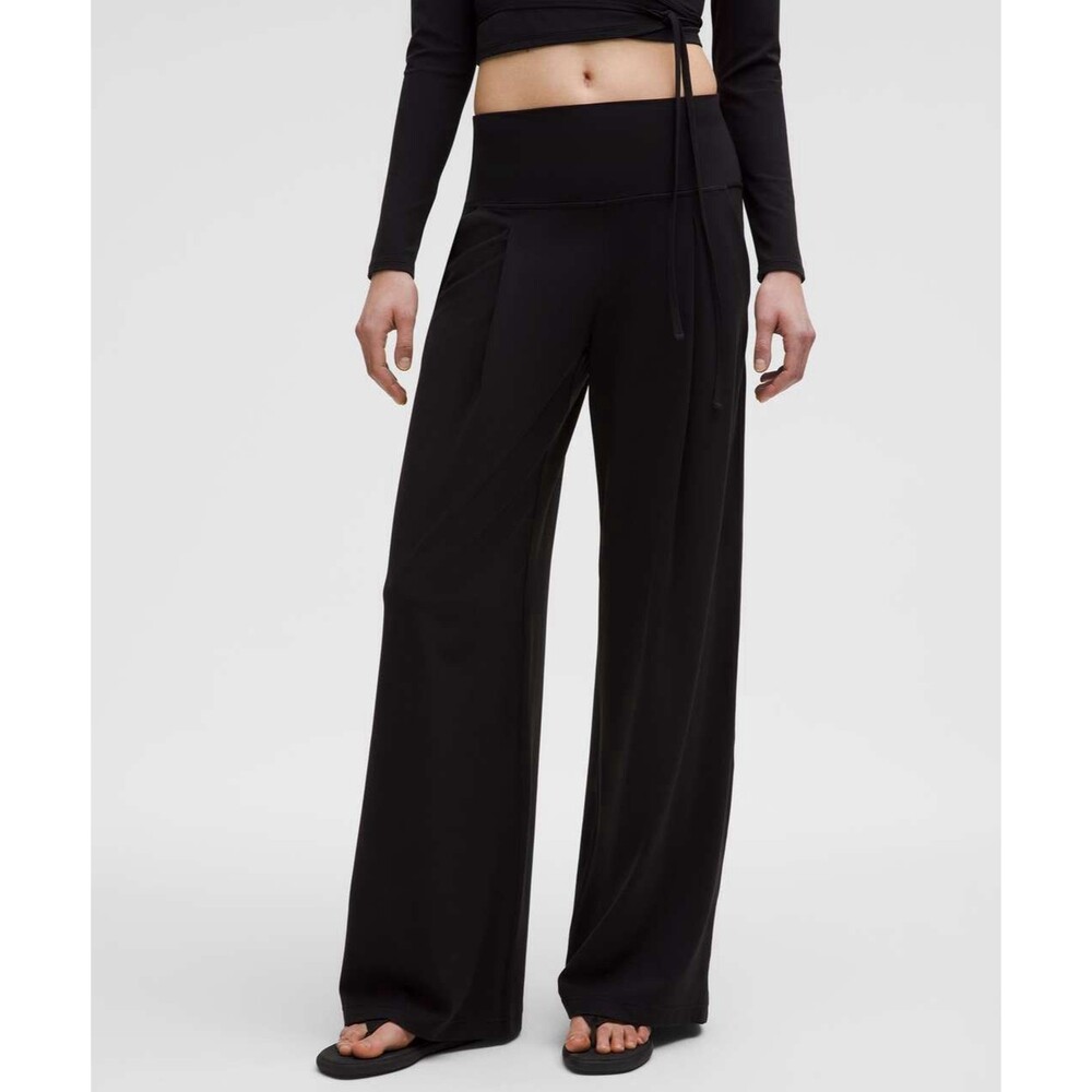 Lululemon Womens Align Palazzo Pant Sz 12 Black Wide-Leg High-Waist Atheisure